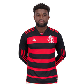 Camisa Flamengo Titular 25/26 Manga Longa - Vermelha e Preta