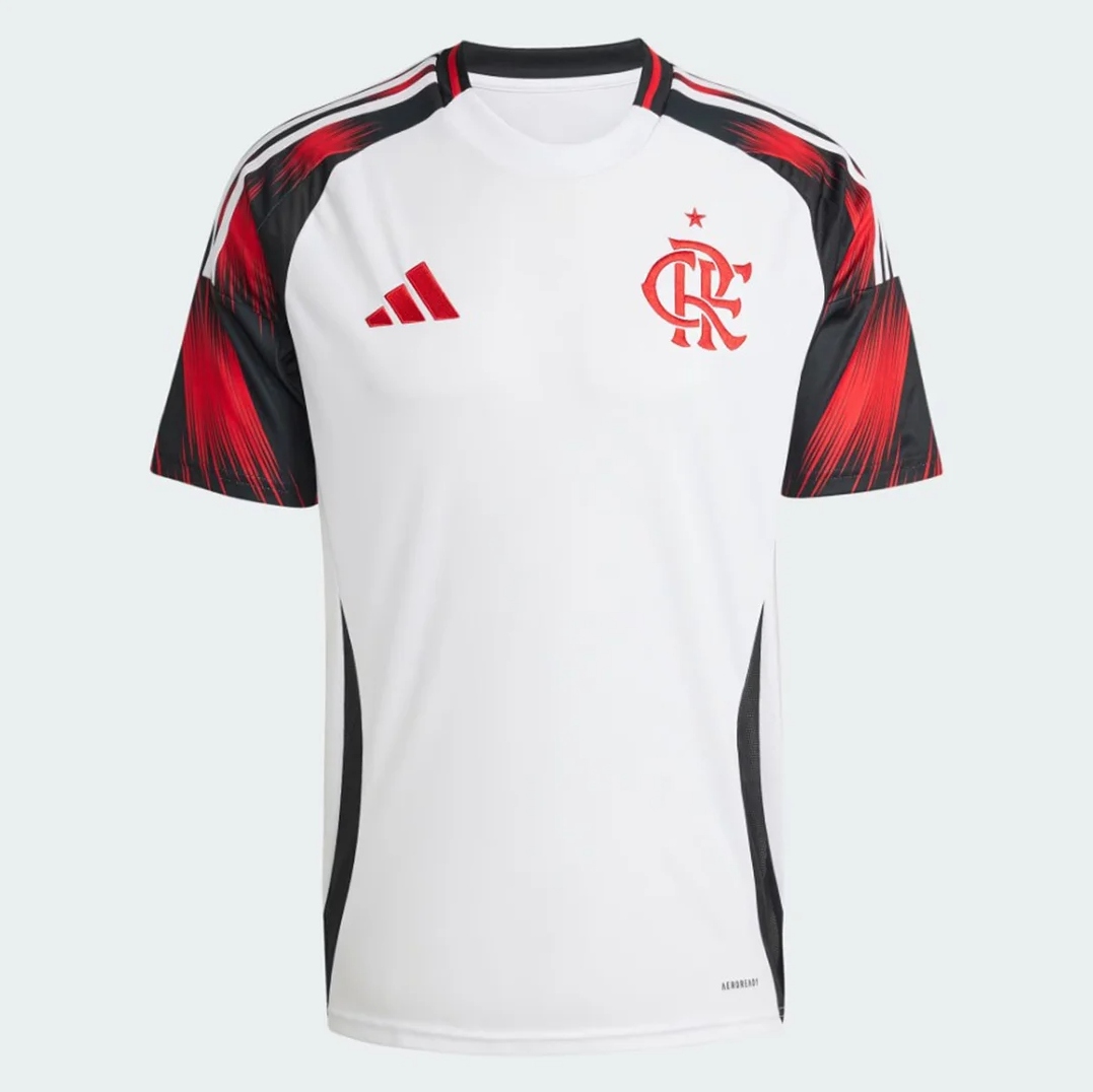 Camisa Flamengo Fora 25/26 - Branca e Vermelha