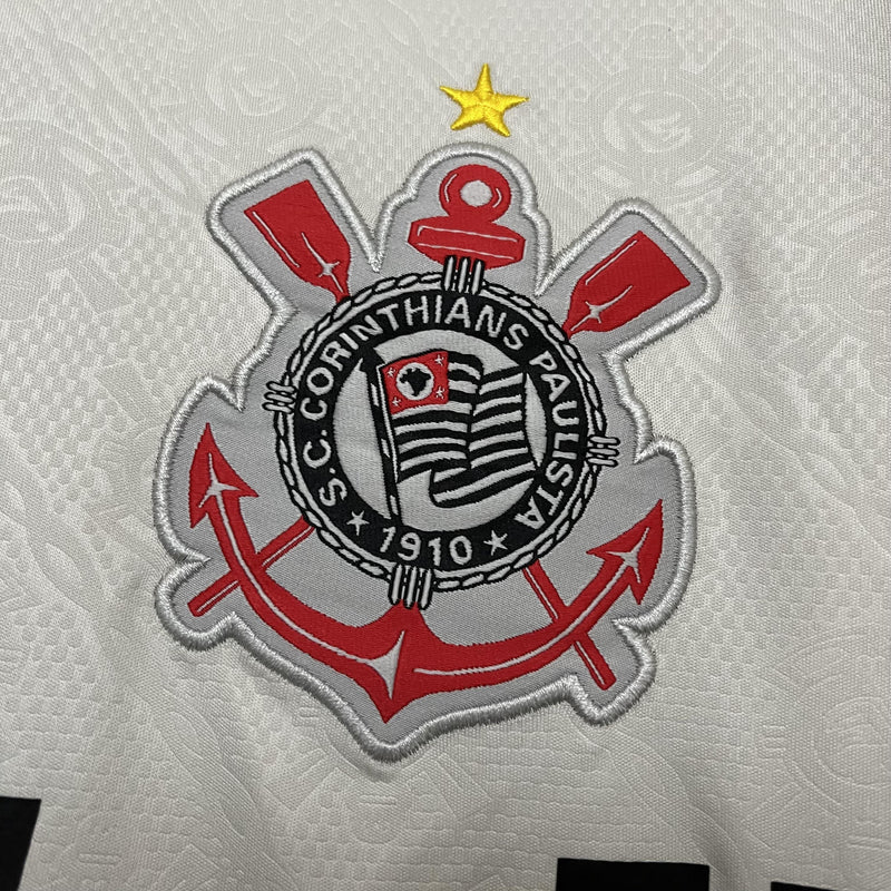 Camisa Corinthians Titular 1996 - Versão Retrô Branca Suvinil