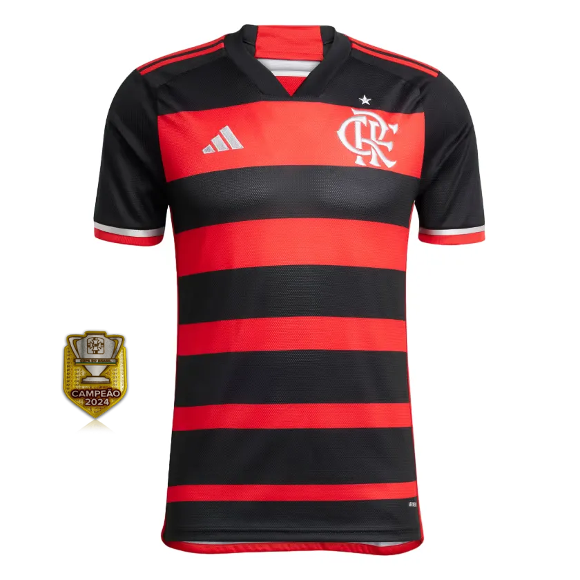 Camisa Flamengo Titular 24/25 - Preta e Vermelha