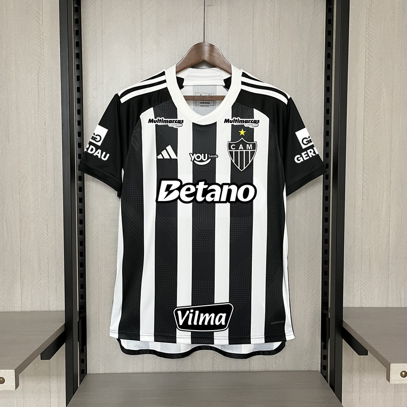 Camisa Atlético Mineiro Titular 24/25 - Versão Torcedor Preto e Branco