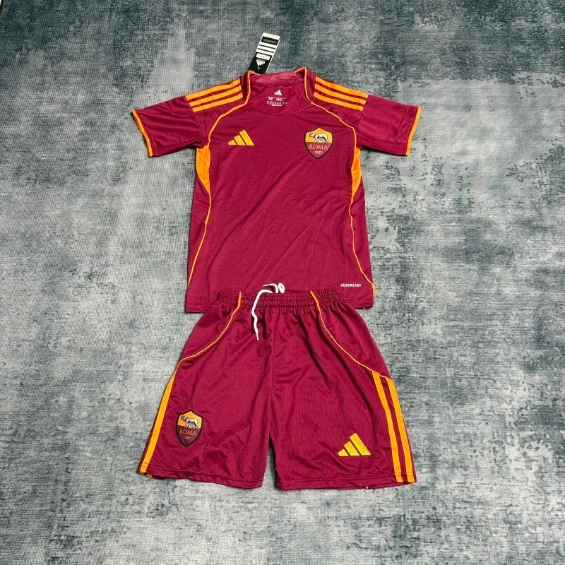 Conjunto Roma 25/26 Home - Vermelho e laranja