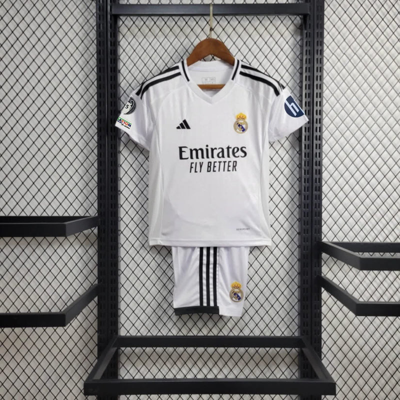 Conjunto Infantil Real Madrid I 24/25 - Branco