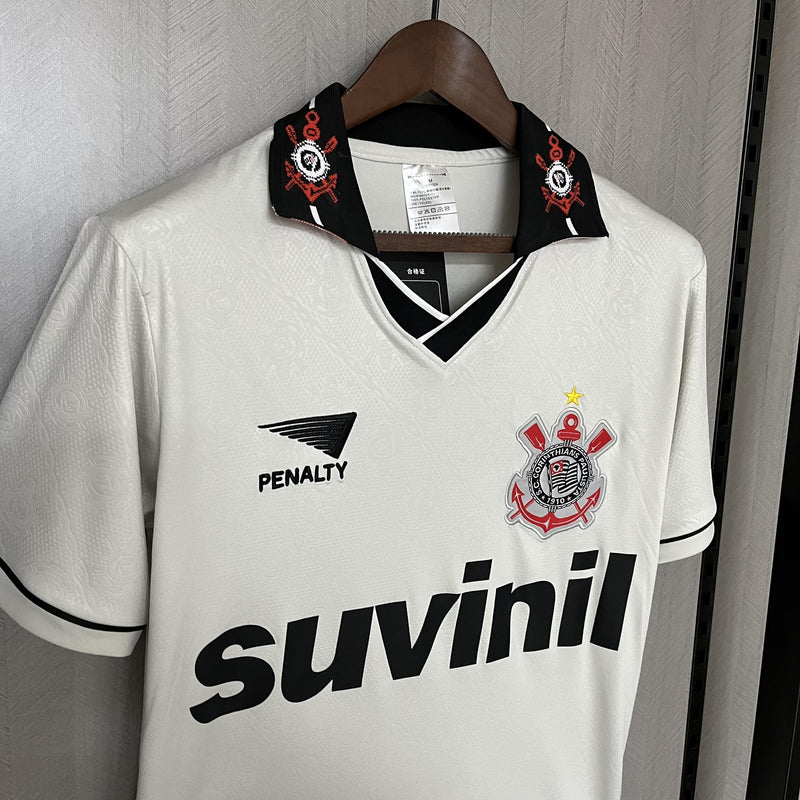 Camisa Corinthians Titular 1996 - Versão Retrô Branca Suvinil