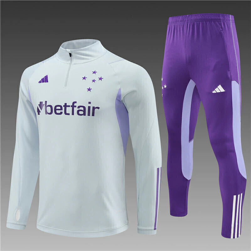 Conjunto de Frio Cruzeiro 24/25 - Branco e Roxo