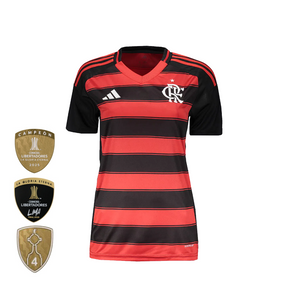 Camisa Flamengo Titular 25/26 - Feminina Baby Look Vermelha e Preta