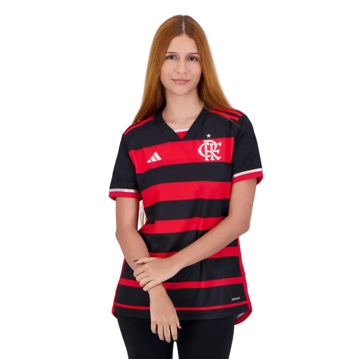 Camisa Flamengo Titular 25/26 - Feminina Baby Look Vermelha e Preta
