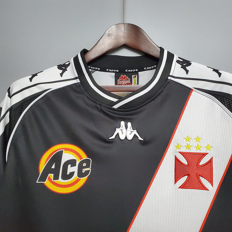 Camisa Retrô Vasco I Home Kappa 2000/01 Masculino Preto