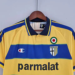 Camisa Retrô Parma I Champion 1999/00 Masculino Amarelo e Azul