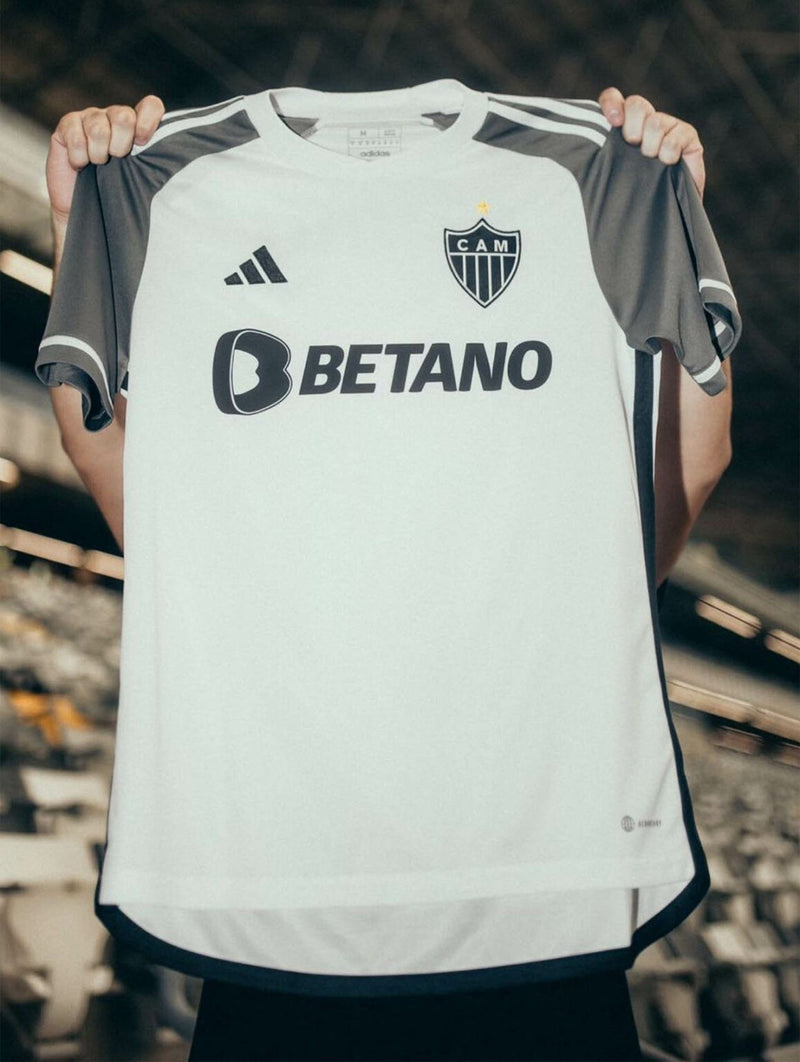 Camisa Atlético Mineiro Fora 23/24 - Versão Torcedor Branca e Cinza